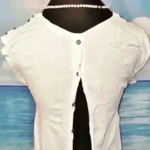 BODY CENTRAL Hi/Low WHITE Cotton OPEN FLAP BACK Top Lightweight shirt size Sm - Picture 6 of 7